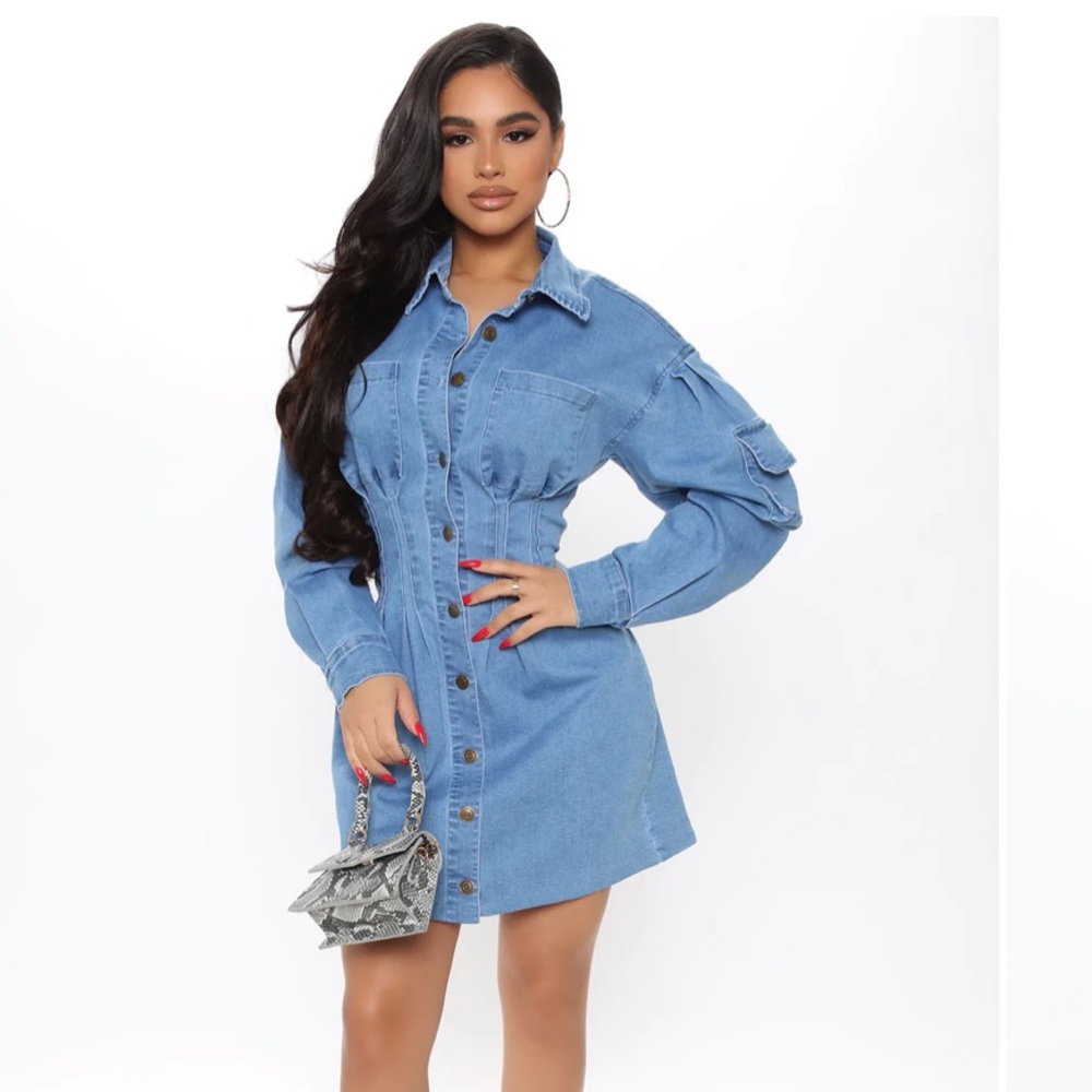 Denim mini dress